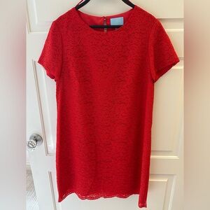 CeCe by Cynthia Steffe Vibrant Red Lace Shift Dress